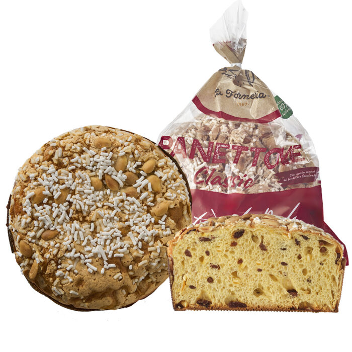 Panettone Classico Mandorlato in Cellophane 750 g "1 cartone da 6 Pz"